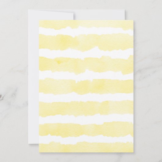 Gele waterverf zonnebloemen baby strooi kaart (Achterkant)