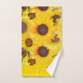 Gele Waterverf Zonnebloemen Bad Handdoek (Handdoek)