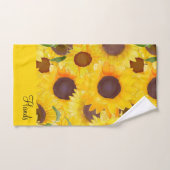 Gele Waterverf Zonnebloemen Bad Handdoek (Handdoek)