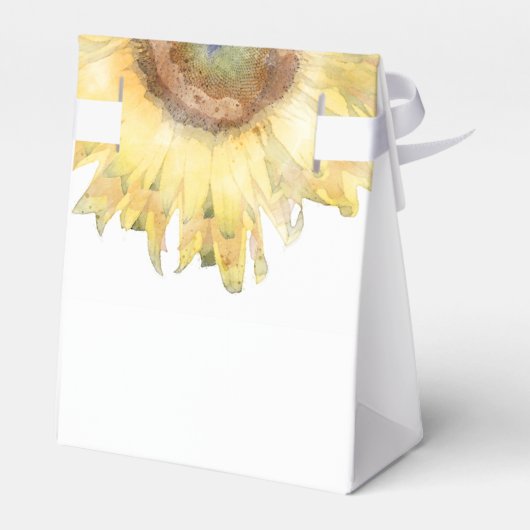 Gele Waterverf Zonnebloemen Bedankdoosjes (Achterkant)