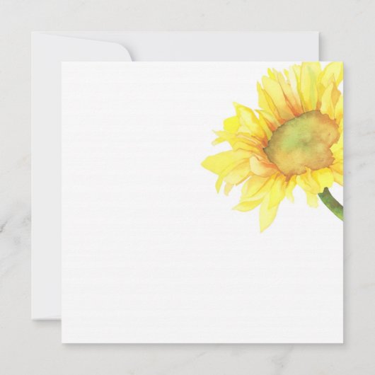 Gele Waterverf Zonnebloemen Bindende Zonnebloemen Kaart (Achterkant)