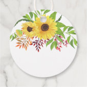 Gele waterverf zonnebloemen bruiloft Dank u Bedankjes Labels (Achterkant)