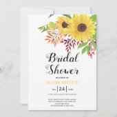 Gele waterverf zonnebloemen bruiloft vrijgezellenf kaart (Voorkant)