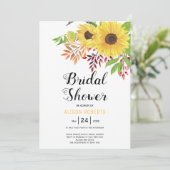 Gele waterverf zonnebloemen bruiloft vrijgezellenf kaart (Staand voorkant)