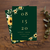 Gele Waterverf Zonnebloemen en bloem Moderne Save The Date