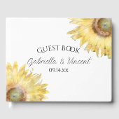 Gele Waterverf Zonnebloemen Gastenboek (Voorkant)