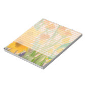 Gele Waterverf Zonnebloemen Oranje Gewonnen Notitieblok (Linkerzijde)