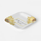 Gele Waterverf Zonnebloemen Papieren Bordje (Gebogen)