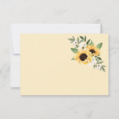 Gele Waterverf Zonnebloemen RSVP Entrée Choices (Achterkant)