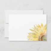 Gele Waterverf Zonnebloemen RSVP Kaartje (Achterkant)