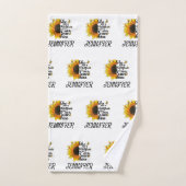 Gele waterverf zonnebloemen vlinder liefde quote bad handdoek (Handdoek)