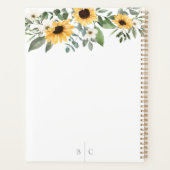 Gele Waterverf Zonnebloemen & Wilde Zuurbloem Wrea Planner (Achterkant)