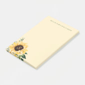Gele Waterverf Zonnebloemen & Wildflower Bohemian Post-it® Notes (Schuin)