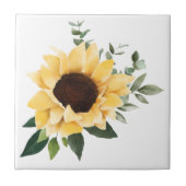 Gele Waterverf Zonnebloemen & Wildflower Design Tegeltje (Voorkant)