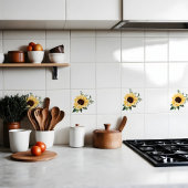 Gele Waterverf Zonnebloemen & Wildflower Design Tegeltje