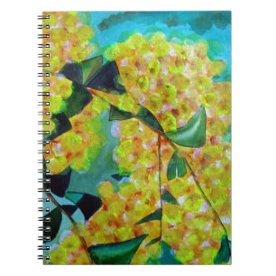 Gele Wattle inheemse Australische bloem kunst Notitieboek