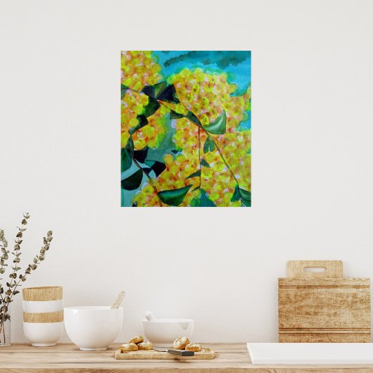 Gele wattle native Australian flower art poster (Keuken)