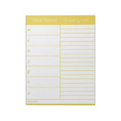 Gele weekse maaltijdplanner - Winkellijst Notitieblok (Linkerzijde)
