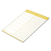 Gele weekse maaltijdplanner - Winkellijst Notitieblok (Schuin)
