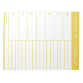 Gele weekse maaltijdplanner - Winkellijst Notitieblok (Voorkant)