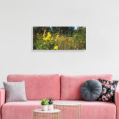 Gele weide bloemen foto canvas afdruk (Insitu (Woonkamer))