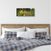 Gele weide bloemen foto canvas afdruk (Insitu (Slaapkamer))