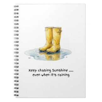 Gele Wellingtons Watercolour Kunst Notitieboek