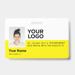 Gele werknemer Moderne Foto ID Security Badge