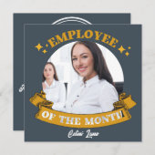 Gele werknemer van de maand award card kaart (Voorkant / Achterkant)
