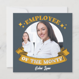 Gele werknemer van de maand award card kaart