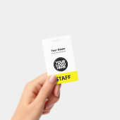 gele Werknemersnaam Bedrijf Logo QR Code Badge (Handheld)