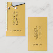 Gele werkruimte voor ontwerper visitekaartje (Voorkant / Achterkant)