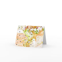 Gele wervelingen met polka dots notecard