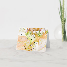 Gele wervelingen met polka dots notecard kaart