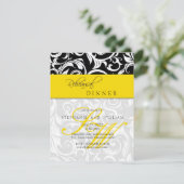 Gele wervelkolom Monogram repetitie met diner Kaar Kaart (Staand voorkant)