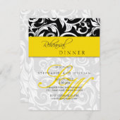 Gele wervelkolom Monogram repetitie met diner Kaar Kaart (Voorkant / Achterkant)