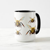 Gele Wesp Insect Illustratie Mok (Voorkant rechts)