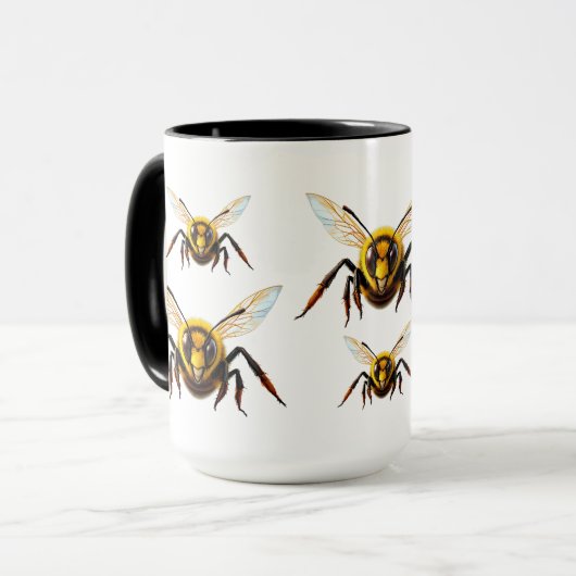 Gele Wesp Insect Illustratie Mok (Voorkant links)