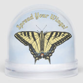 Gele Westerne Swallowtail Butterfly gepersonalisee Sneeuwbol (Voorkant)