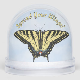 Gele Westerne Swallowtail Butterfly gepersonalisee Sneeuwbol