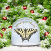 Gele Westerne Swallowtail Butterfly gepersonalisee Sneeuwbol (Kerstmis)