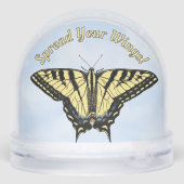 Gele Westerne Swallowtail Butterfly gepersonalisee Sneeuwbol (Achterkant)