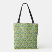 Gele Whimsey bloemen en bladeren Tote Bag (Achterkant)