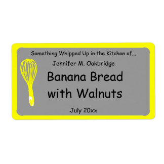 Gele Whisk Gepersonaliseerd Zelfgemaakt eten Etiket