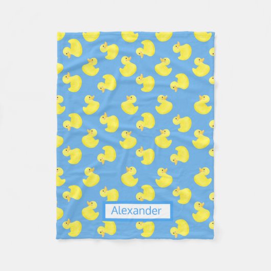 Gele whisky's op een blauwe achtergrond personalis fleece deken (Voorkant)