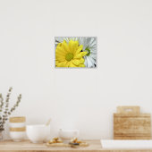 Gele White Daisy Daisies Flower Flowers Foto Poster (Keuken)