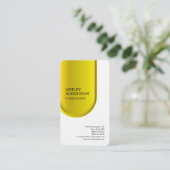 Gele White Modern Professional Trendy Minimalist Visitekaartje (Staand voorkant)