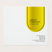 Gele White Modern Professional Trendy Minimalist Visitekaartje (Buitenkant ongevouwen)