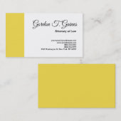 Gele White Plain Professional Attorney for Law Visitekaartje (Voorkant / Achterkant)