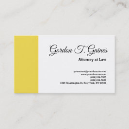 Gele White Plain Professional Attorney for Law Visitekaartje